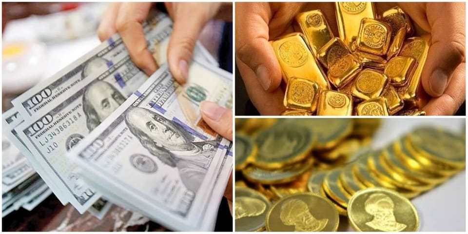 نرخ ارز دلار، طلا و یورو امروز دوشنبه ۱ تیر ۱۴۰۵/ ریزش قیمت طلا و سکه