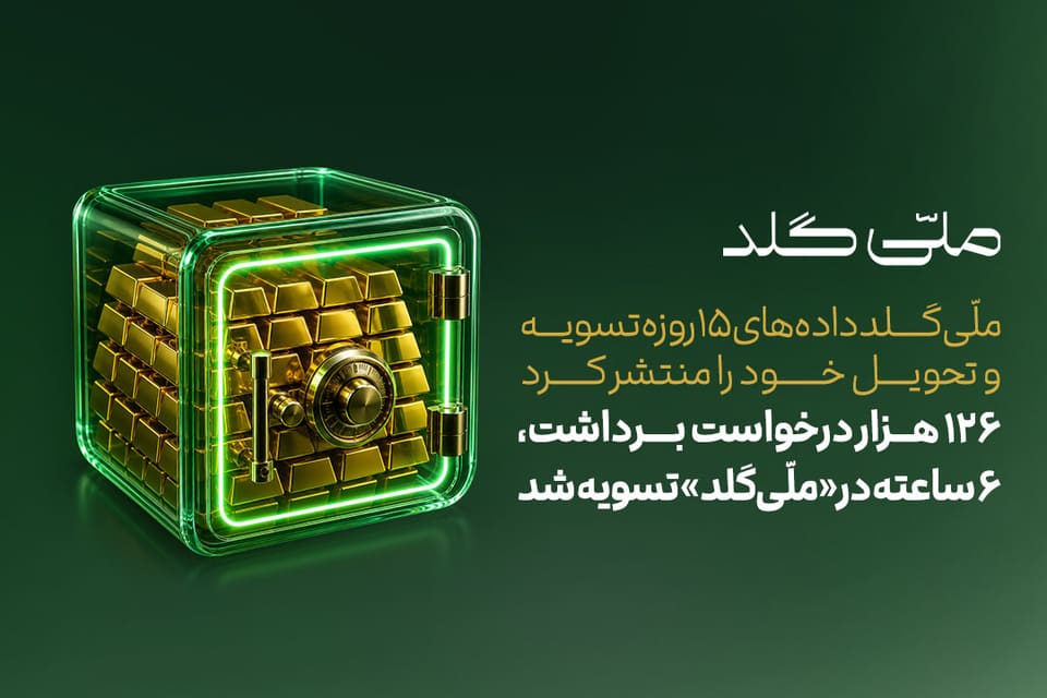 تیتر: ۱۲۶ هزار درخواست برداشت، ۶ ساعته در «ملّی‌گلد» تسویه شد
